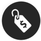 Shopping price tag symbol on black background