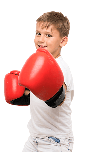 Young boxer posing playfully